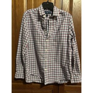 Polo Ralph Lauren Button Down Long Sleeve Shirt Boys  XL Pink Blue White Plaid‎